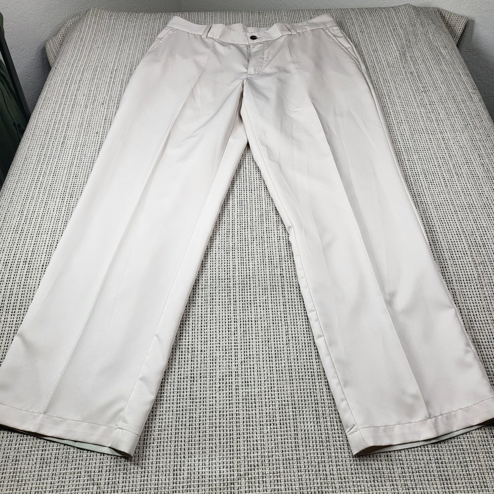 Adidas Climalite Pants Mens 34x30 Beige Golf Lightweight Performance Khakis - Picture 2 of 7